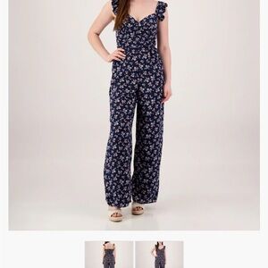 Emerald Sundae Disty Floral Navy Jumpsuit- size xL